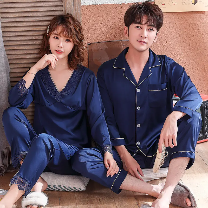 Ice Silk Summer Couple Pajamas Spring