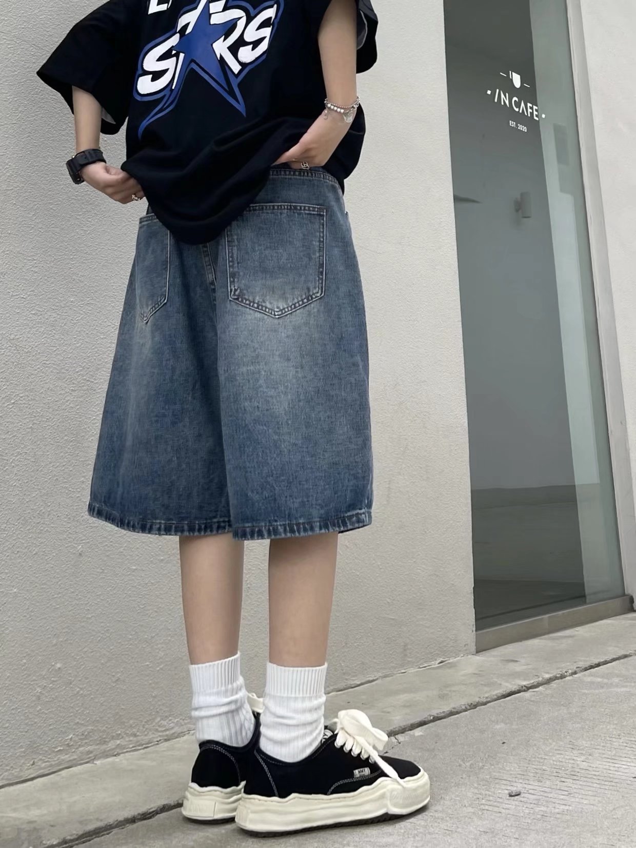 Men’s And Women’s Same Washed Denim Shorts