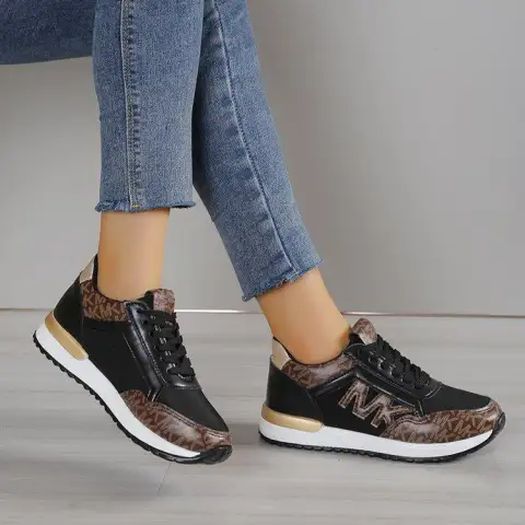 Women's Fashion Casual Printing Lace Up Round Toe Color