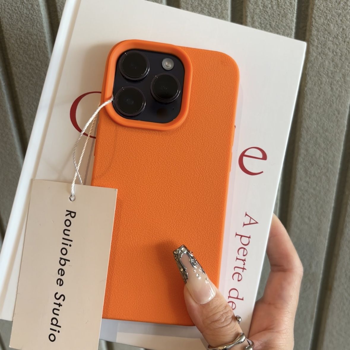 Lychee-pattern Matte Phone Case Solid Color - Image 6