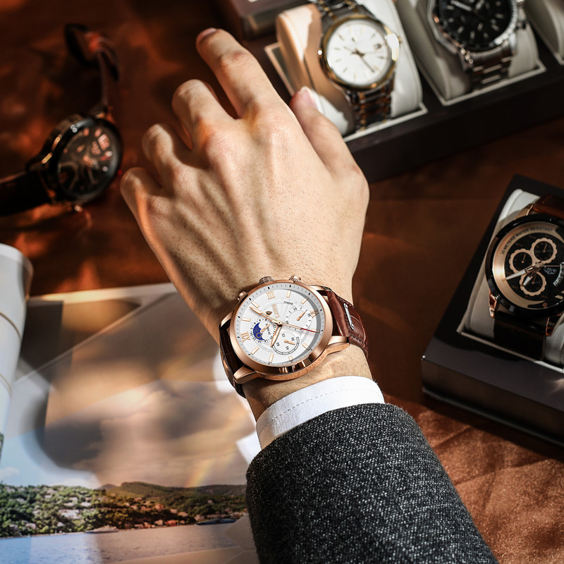 Mens High-end Quartz Watch Multifunction Chronograph Luminous And Water-resistant Wristwatch 2