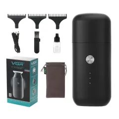 USB Portable Hair Clipper Dustproof Household Men's Shaver - Black - View 1