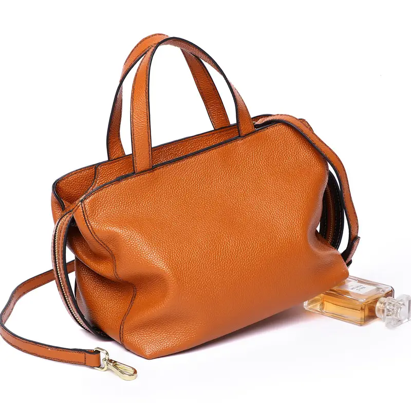 Womens Top-grain Leather Tote Bag Minimalist Style