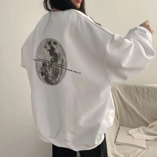 Heavy American Moon Plus Size Long Sleeve Sweater 60277 White Thin - Shop at LoveMi