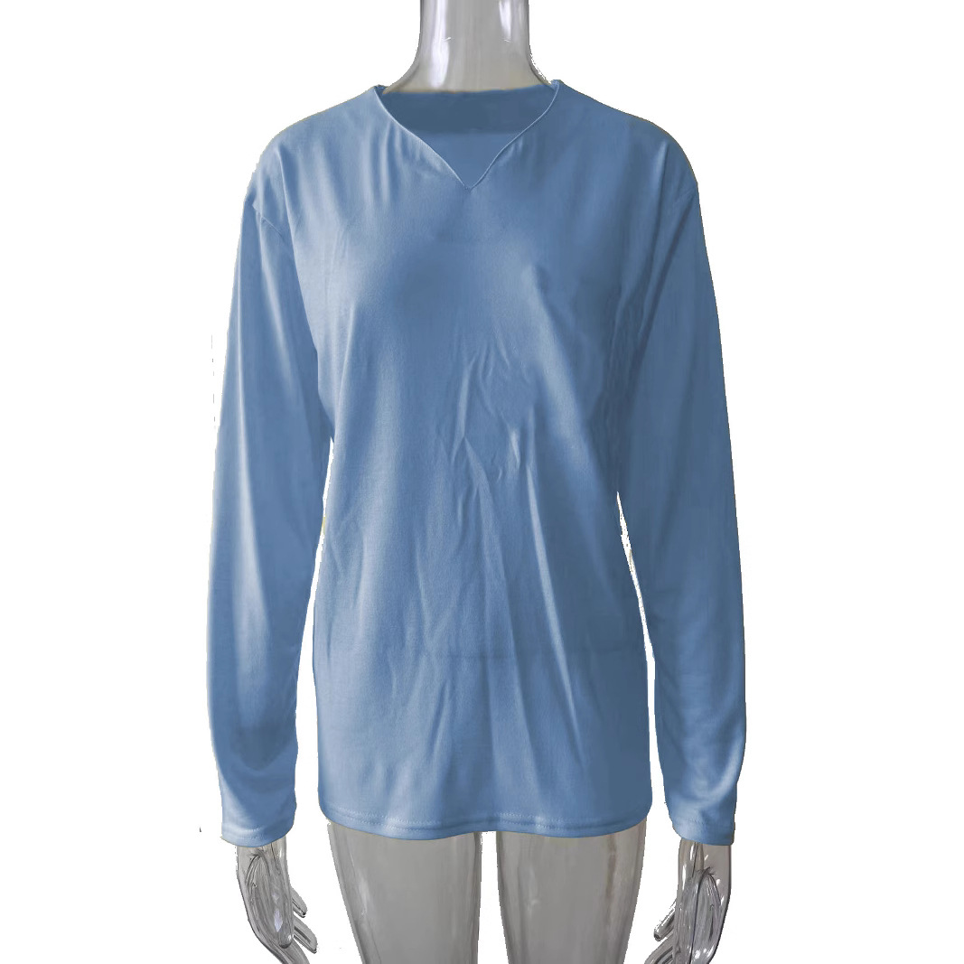 Plus Size Sports T-shirt Men's Elastic Long Sleeve Fall V-neck