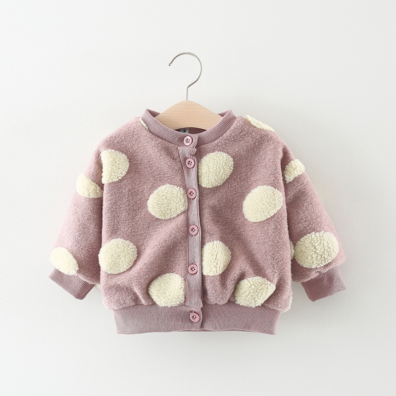 Children's Clothing Girls' Large Polka Dot Coat