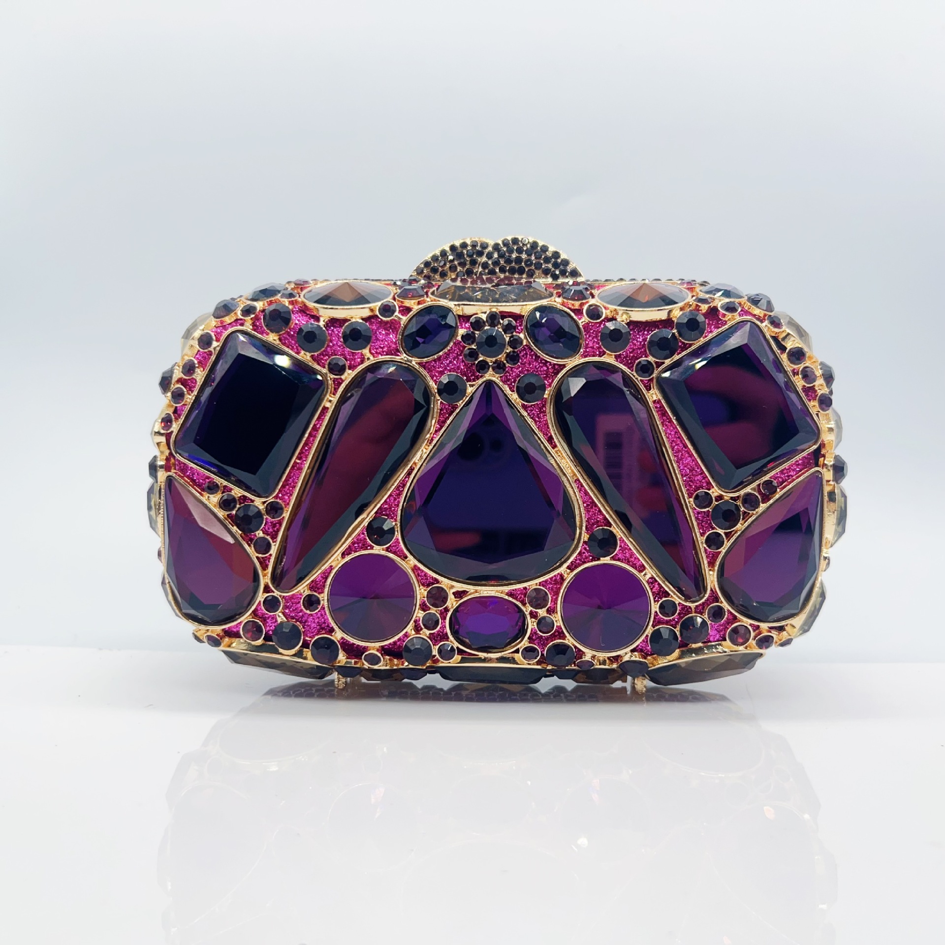 Diamond-Encrusted Evening Bag Glass Diamond Womens Clutch