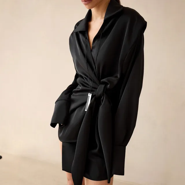 Women's Slim fit Long Sleeve Short Dress Black - Shop at LoveMi