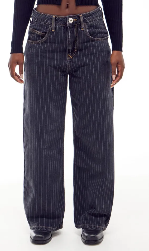 American Casual Denim Printing Loose Pockets Blue - Shop at LoveMi