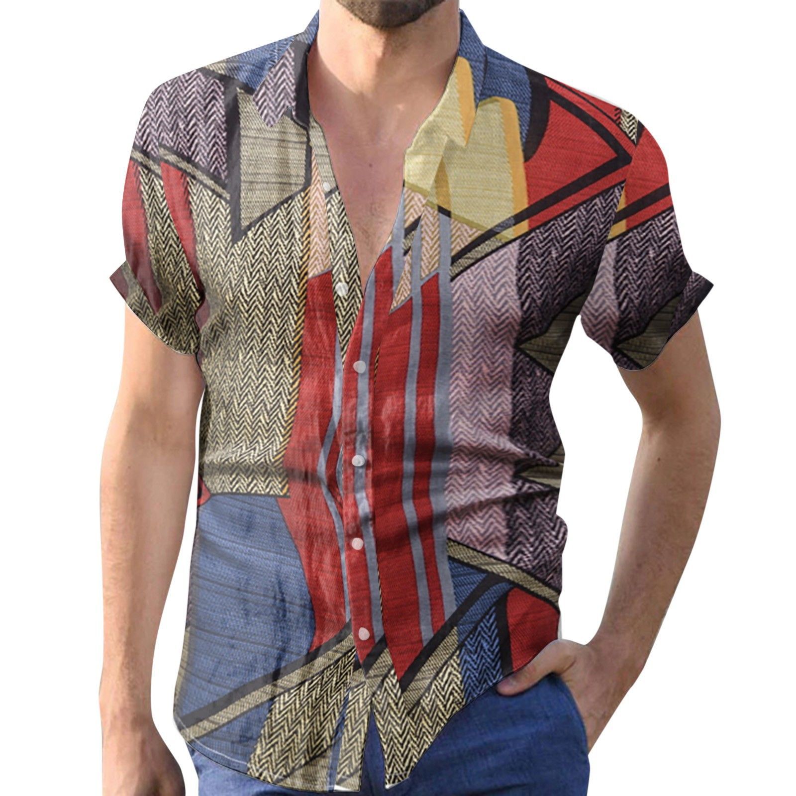 Cross-border Independent Station Shopee Hot Selling Hawaiian Resort Style Christmas Series 3D Print Short-Sleeve Shirt
