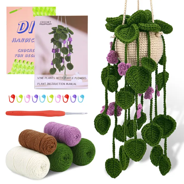 Decorative Plant Crochet Hook Material Package Pendant Purple Flower Vine - Shop at LoveMi