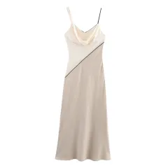 New Summer Slim-fitting Patchwork Midi Skirt Sling Dress - View 1