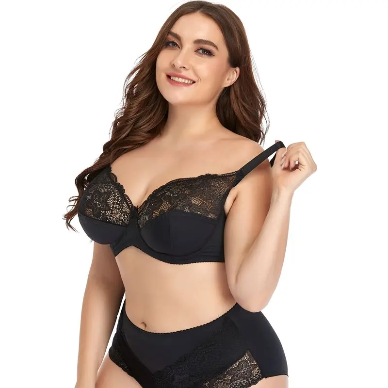 Title 11, Plus Size Underwire Lace Trim Lingerie