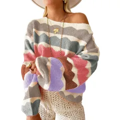Sweater Women's Fashion Multi-color Printed Long-sleeved Top - Lc2725266 P1122-L - View 1