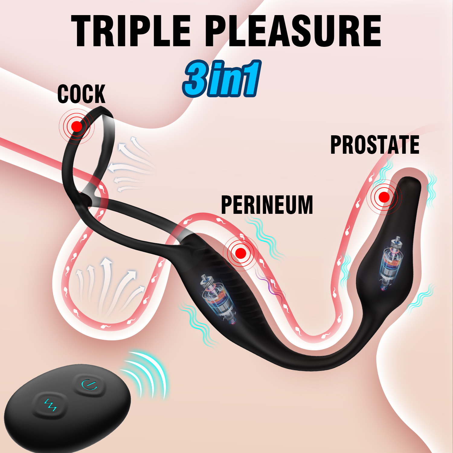Wear Prostate Remote Control Vibration Double Stimulation Massager 12