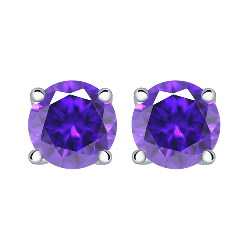 December Birthday Stone Stud Earrings For Women