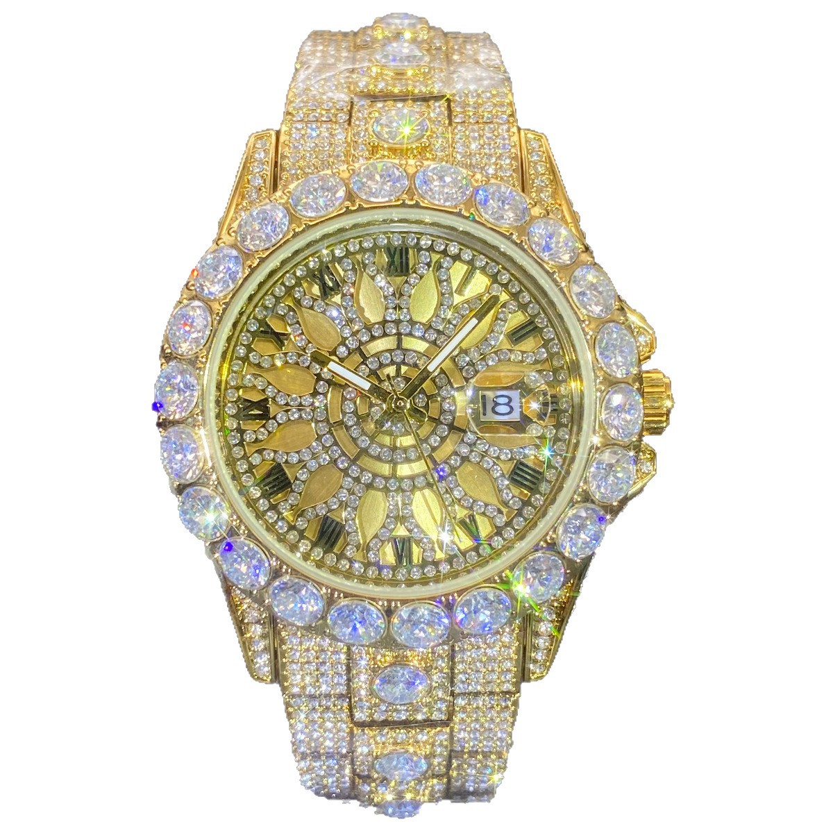 Men's High-end, Fully Diamond-encrusted, Ultra-glitzy Hip-hop Watch