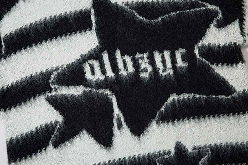 Hip Hop Retro Contrast Color Striped Sweater