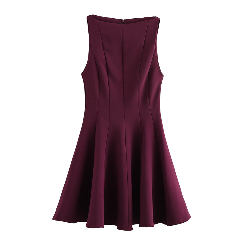 Fashionable Sexy And Elegant Sleeveless Maxi Dress Wine - Shop at LoveMi