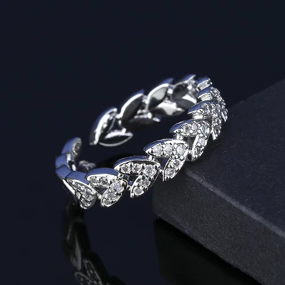 Simple Fashion All-match Ceremony Simple Straight Wheat Ring Diamond Ring