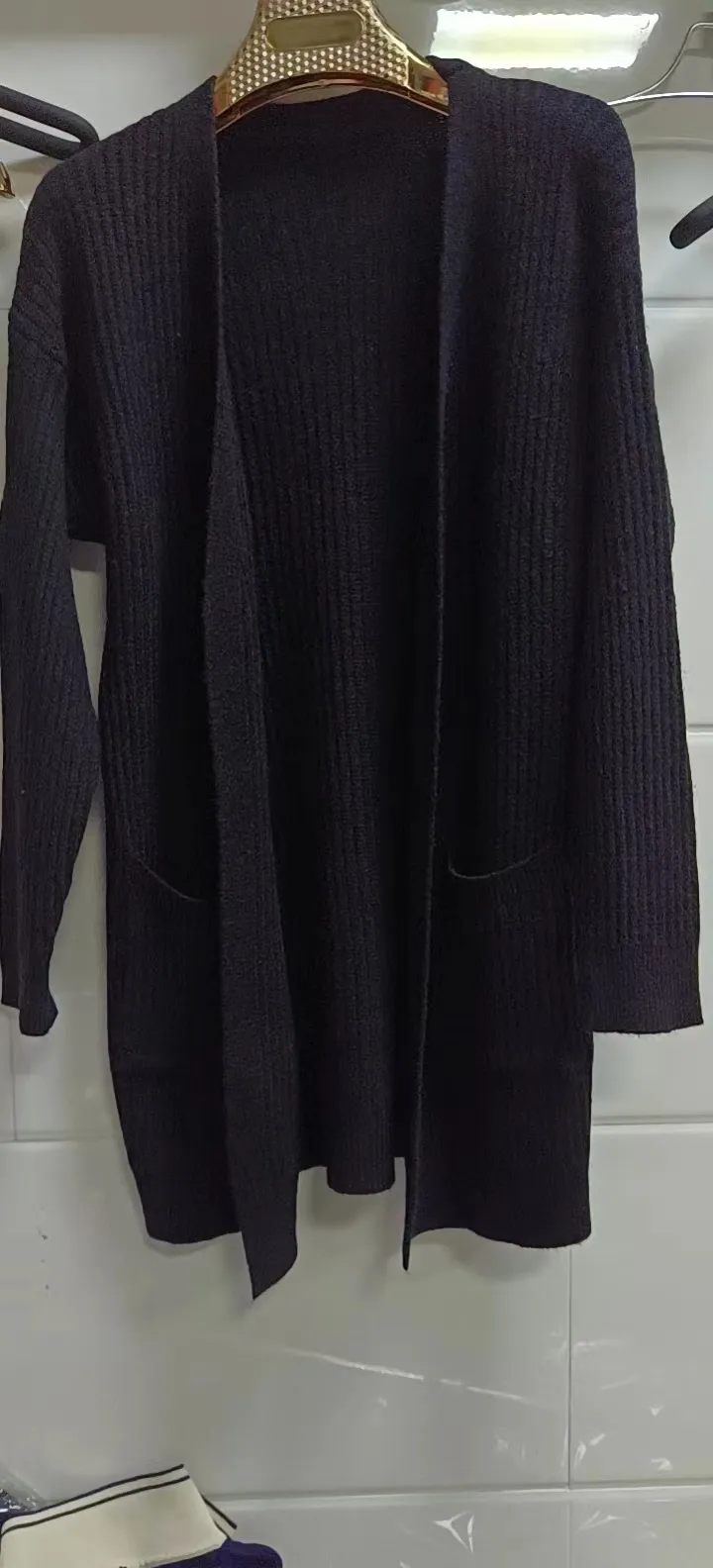 Loose Knitted Shawl Versatile Sweater Coat Women's - Black