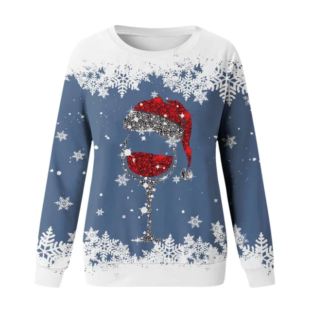 Christmas New Women's Round Neck Sweater 3D Digital Printing Casual Women's Clothing Stylepl10885 S - Shop at LoveMi