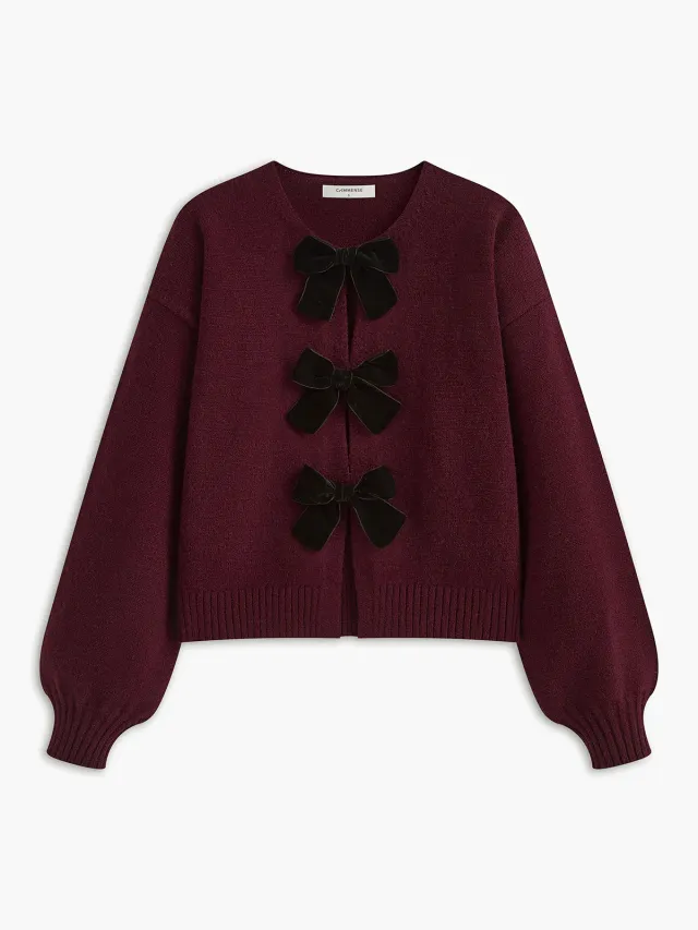 Autumn And Winter New Lazy Fashion Knitwear Coat Wine Red - Shop at LoveMi