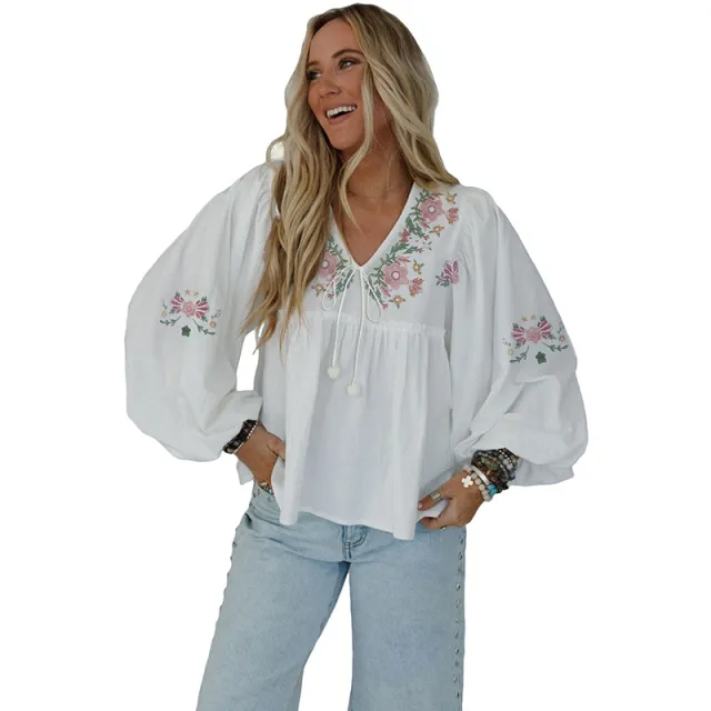 Sweet Floral Print Self tie Chiffon Shirt Floral - Shop at LoveMi