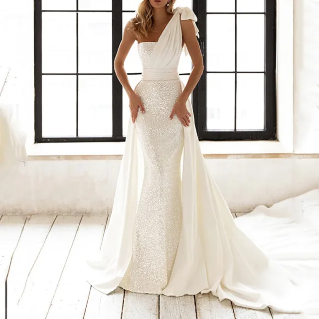 European And American Women's Clothing Slim Fit Fashion Dress Sequins White White - Shop at LoveMi
