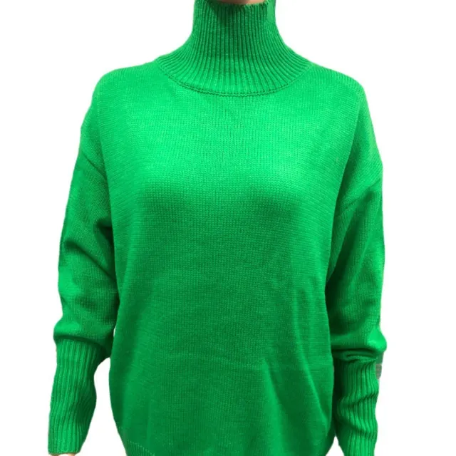 Women's Long sleeved Pullover Solid Color Sweater Yellow Green - Shop at LoveMi