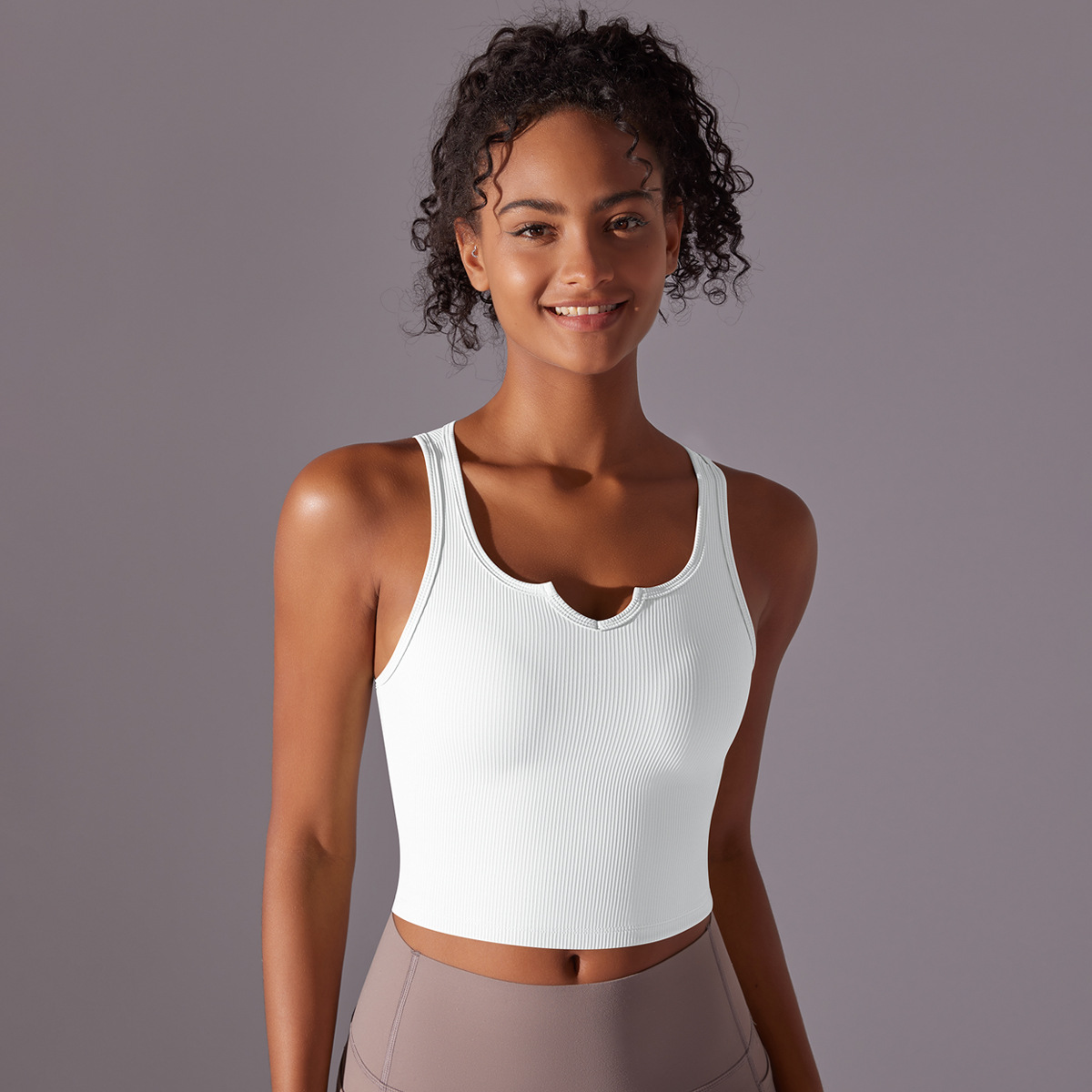 Women's Fashion Seamless V-neck Thread Sports Yoga Vest