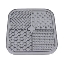 Pet Licking Pad Silicone Pet Food Suction Cup Anti-choke Slow Feeding Bowl Dog Licking Pad - Dark Gray - View 1