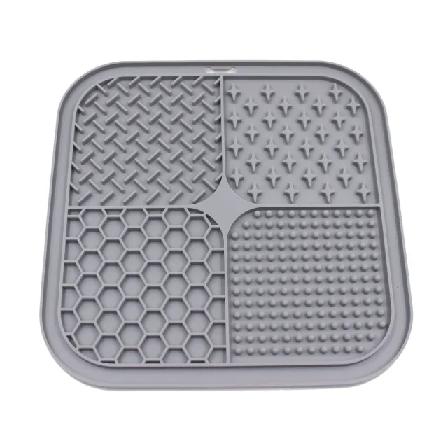 Pet Licking Pad Silicone Pet Food Suction Cup Anti choke Slow Feeding Bowl Dog Licking Pad Dark Gray - Shop at LoveMi