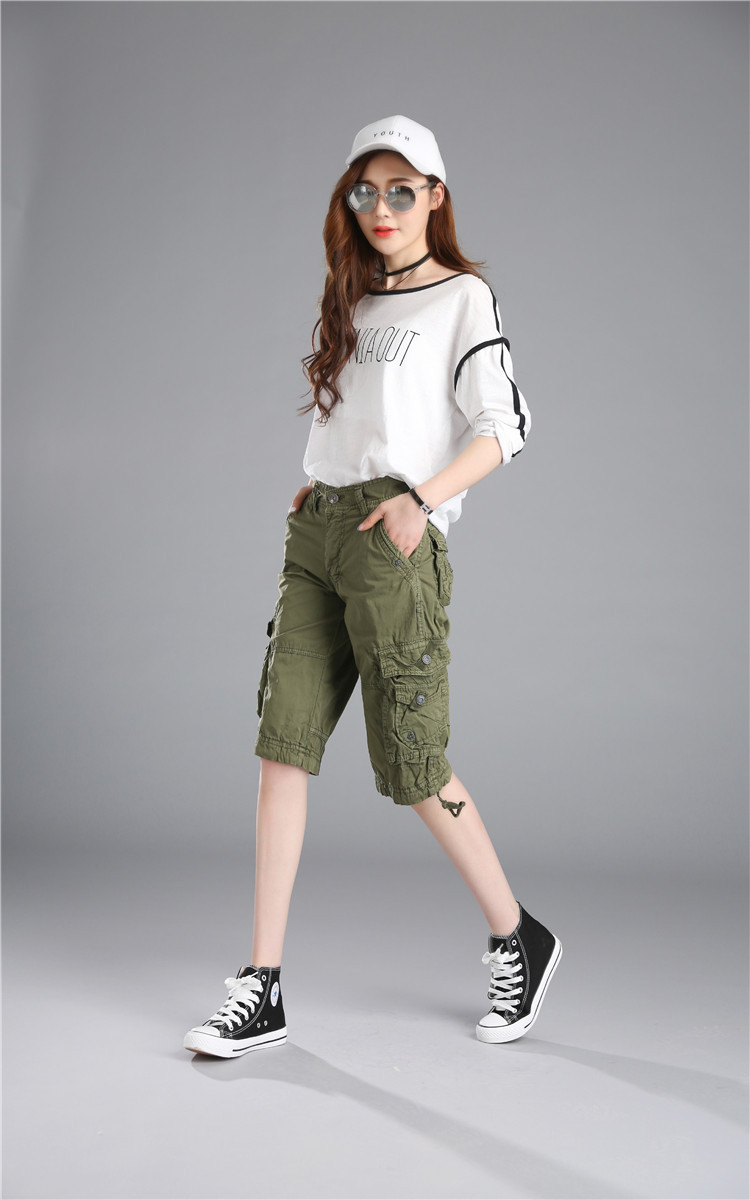 Title 7, Casual Pants Loose Overknee Cropped Pants Multi...