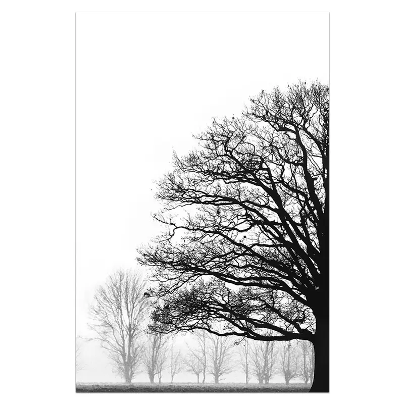 Black And White Winter Trees Modern Sofa