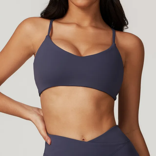 Eco friendly Recycled Quick drying Tight Yoga Vest Blue Gray - Shop at LoveMi