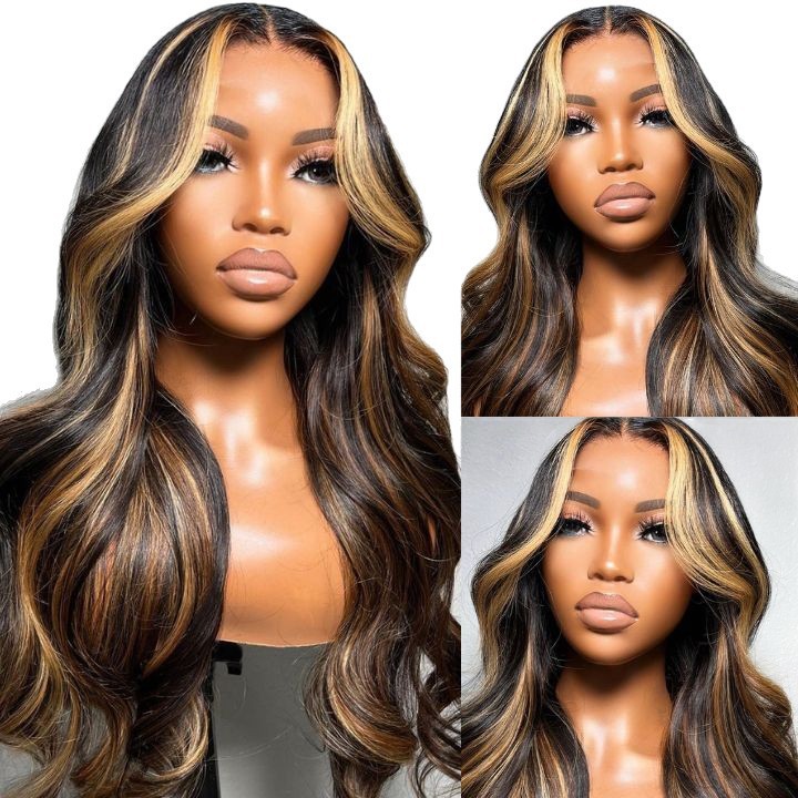 Highlight Ombre Lace Front Wavy Lace Glueless Wig 5