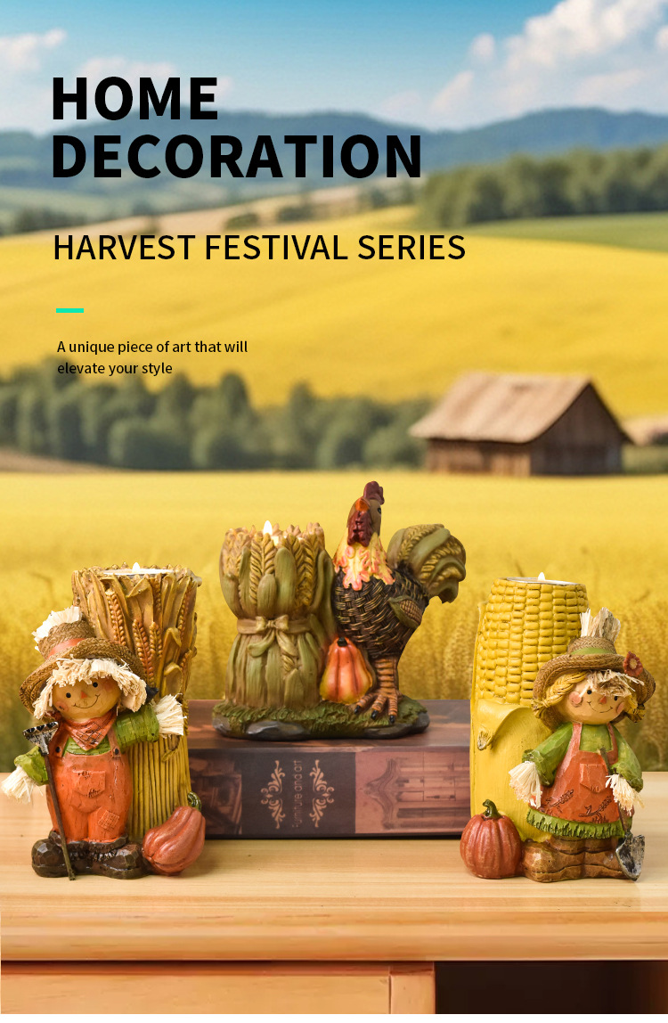 Title 3, Harvest Festival Resin Craft Ornament Scarecrow...