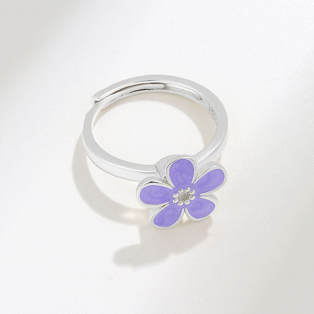 Drop Oil Multicolor Optional Little  Flower Ring
