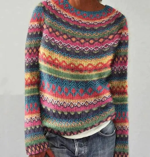 Round Neck Loose And Stylish Long Sleeves Sweater - 11