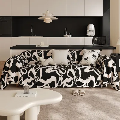 Black Stain-resistant Sofa Living Room Light Luxury Four Seasons Universal Sofa Cushion