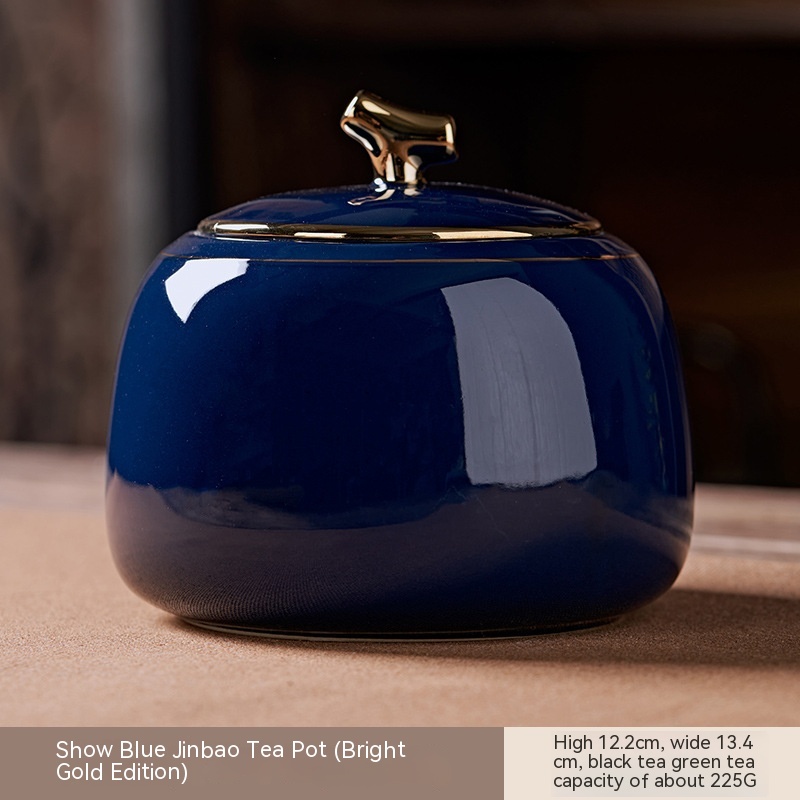 Blue Glaze Jinbao Tea Canister