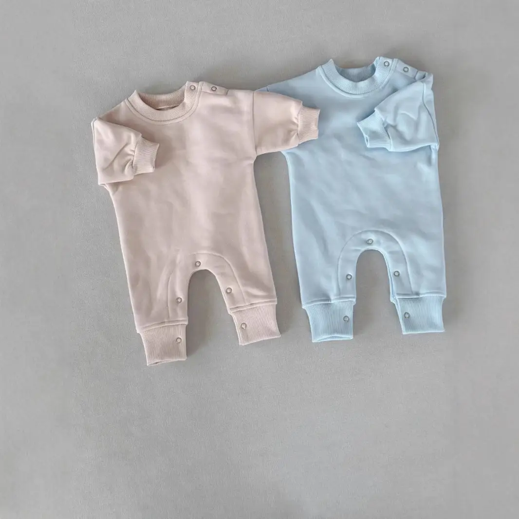 Children's Fleece Solid Color Stylish Thick Romper Jumpsuit