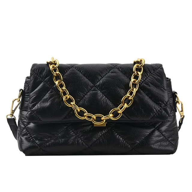 Retro Popular Diamond Embroidery Chain Handbag Black - Shop at LoveMi