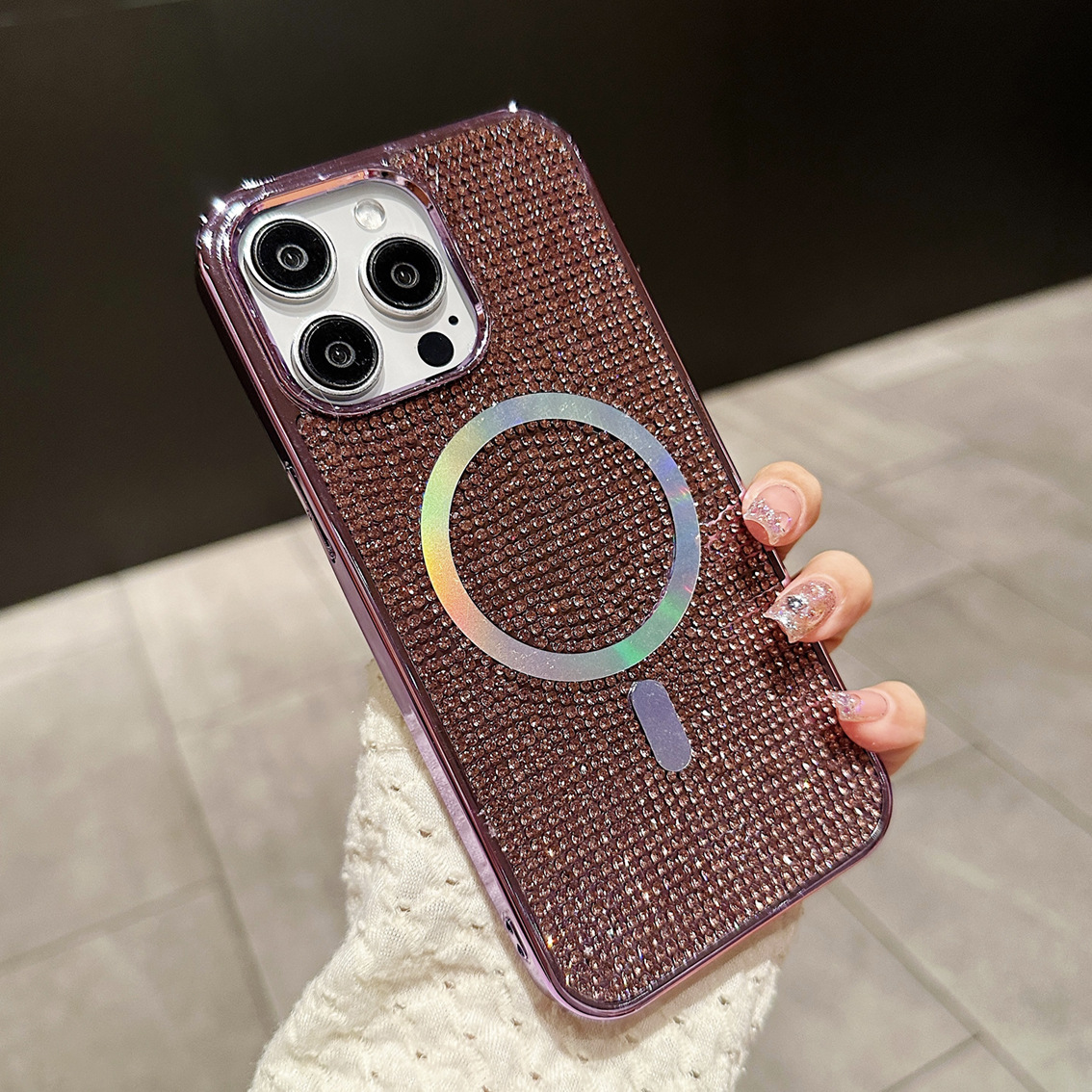 Phone Case Rhinestone Electroplating Protective Sleeve - Image 4