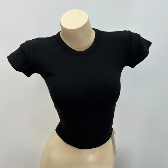 Classic Shoulder Sports Bottoming Skinny Top Black - Shop at LoveMi