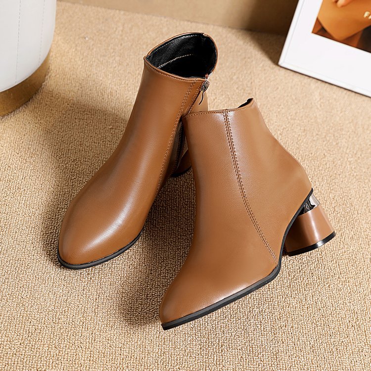 Title 7, Autumn And Winter Short Boots Female Chunky Hee...