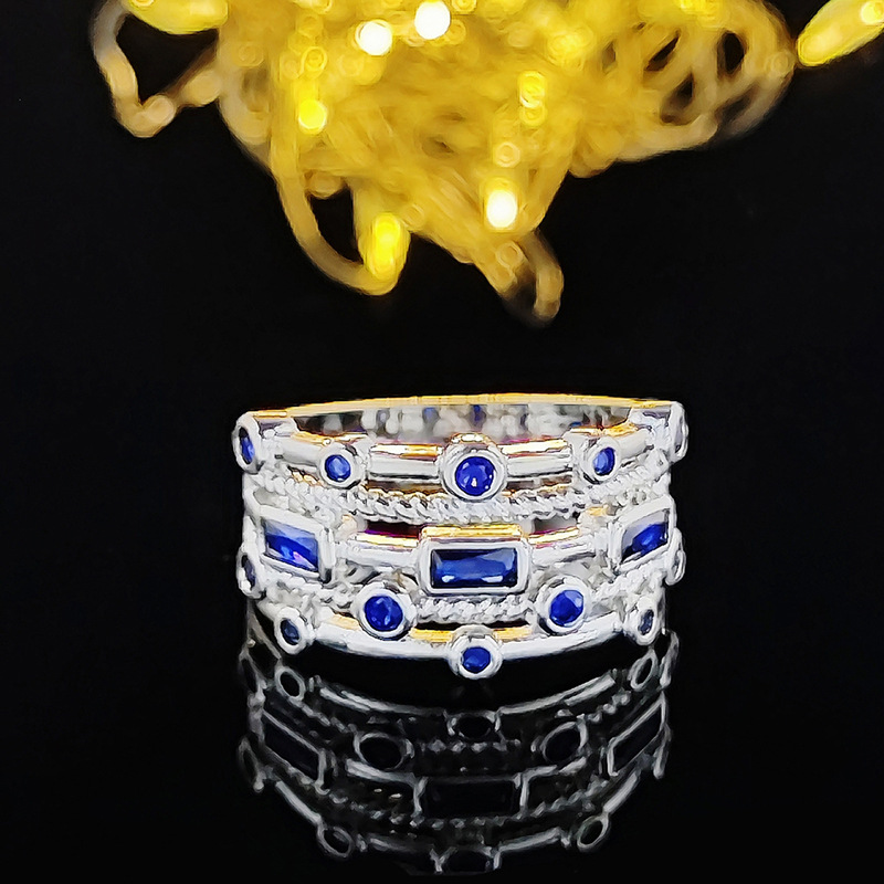 Fashion Multi-layer Gem Diamond-studded Ring
