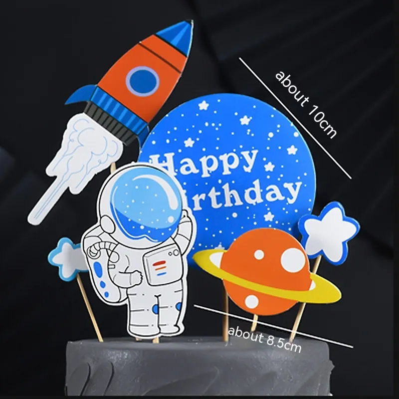 Baking Cake Topper Birthday Three-dimensional Balloon Plug-in XINGX Ornaments - Spaceman Red