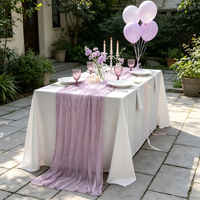 Voile Champray Table Runner European Twist Tablecloth Wedding Party Decoration